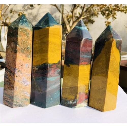 Stones and mineralsNatural high quality Marine jasper quartz crystal wand Reiki healing household furnishings 1pc