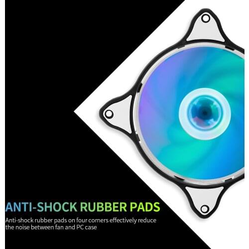 Computer Radiator RGB Fan 12cm RGB Case Cooling Fan Case Cooler Mute Cooling Fan with Adjustable Colorful RGB Light