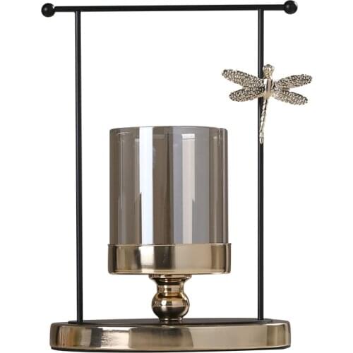 Creative Nordic metal iron geometric glass Gold vase Living room decoration Flower arrangement Modern home decoration vases