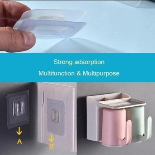 Kitchen Transparent Punch-free Hooks 7*7cm Double Sided Adhesive Wall Hooks Wall Hanger Double-Sided Multi-Purpose Hook cocina