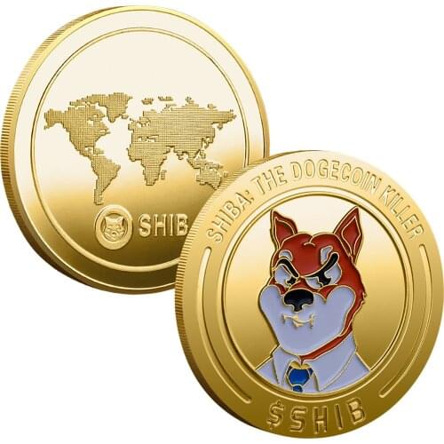 Metal Gold Plated SHIB Shiba Inu Coin Physical Souvenir Commemorative Coin Collectible Doge Killer Souvenir Coins Dropship