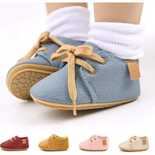 Luxury Soft Leather Baby Boy Shoes Newborn Rubber Sole Moccasins Shoes Toddler Girls Anti-slip Baby sneakers 12 color
