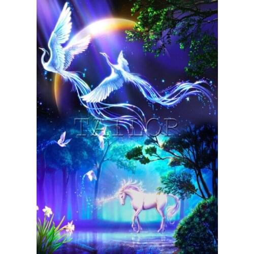 Mosaic cuadros full square Cross stitch embroidery 5d diamond painting kit set complet Dirll drawing horse unicorn flower bird 2