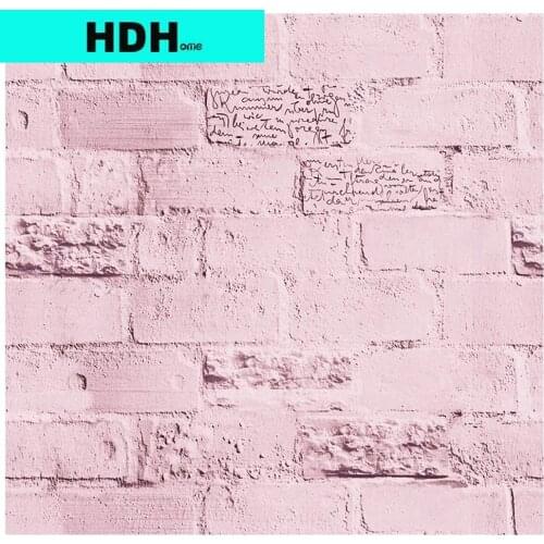 Pink Brick Peel and Stick Wallpaper Removable Vinyl Self Adhesive Wallpaper Waterproof Brick Stone Contact Paper for Home Decor