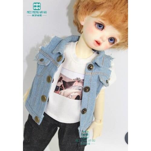 BJD doll clothes fits 1/6 BJD doll fashion Denim jacket t-shirt Shoes socks
