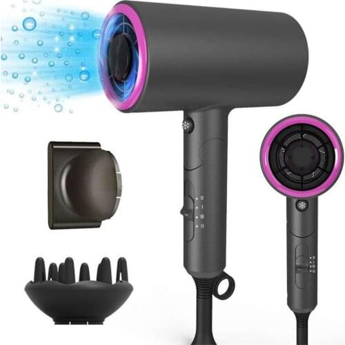 Negative Ion Travel Portable High-Power Household Hair Dryer Foldable 1800W Hair Dryer 2-In-1 Three-Speed Mode Hair Dryer