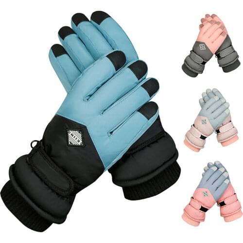 Ski Gloves Men Women Touch Screen Adjustable Cycling Gloves Winter Outdoor Warm Windproof Waterproof Skiing Snowboarding Gloves