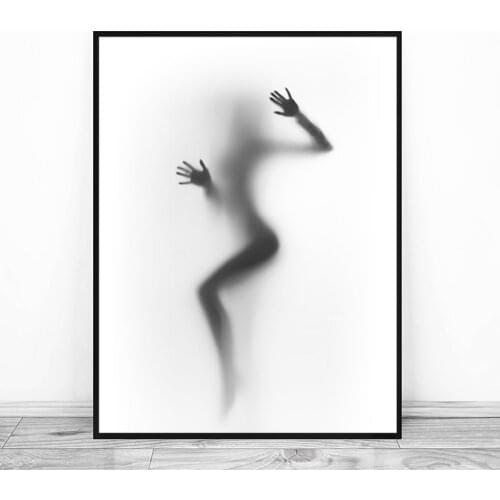 Human body silhouette Poster Minimalist Painting on Canvas Bedroom Wall Art Pictures Childrens Day Gift