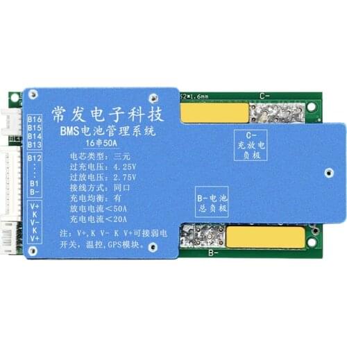 16 Series 60V Lithium Battery Protection Board, Energy Storage Battery System, Port with Balanced GPS Port BMS