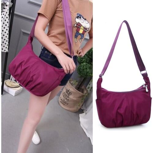 Casual Womens Nylon Waterproof Durable Sling Shoulder Bag Large Capacity Crossbody Bag Multifunction Wild Backpack