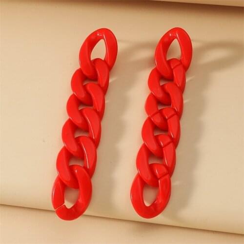 Simple Multicolor Chain Long Acrylic Earrings for Women Tassel Drop Earrings Fashion Party Jewelry 2020 Trend New