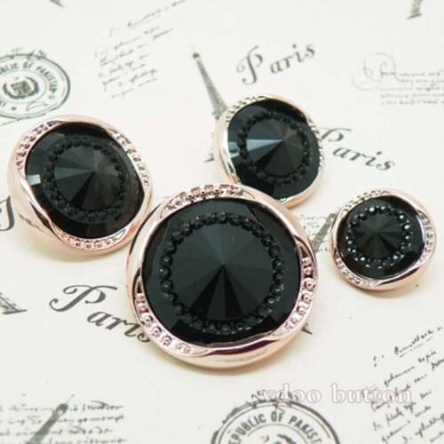 10pcs 18mm Black&Gold Buttons Sweater Coat Vintage Round Buckle Clothing Sweater Needlework Scrapbooking Ornament Crafts Diy