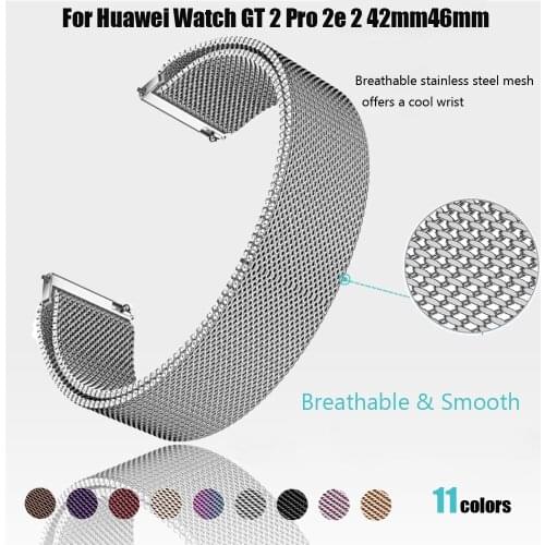 Magnetic Stainless Steel Strap for Huawei Watch GT 2 Pro 2 42mm 46mm WatchBand Bacelets For huawei watch GT 2e replacement Belts