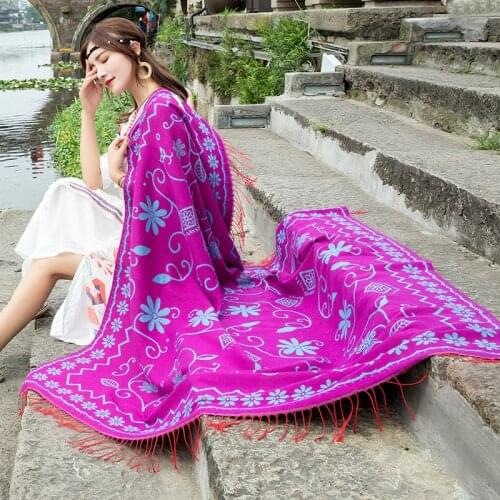 Luxury Printing Oversize 140*140cm Square Blankets Russian Women Wedding Scarf Retro Style Cashmere Handkerchief Autumn Shawl