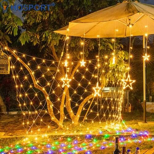 1.5x1.5m Christmas Garlands LED String Christmas Net Lights Fairy Xmas Party Garden Wedding Decoration Curtain Light String Lamp