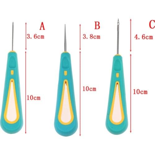 Awl Hook Needle Detachable Hand Stitcher Taper Steel Stitcher Hole Punching Sewing Awl Needles For Leather Shoes Repair 3Sizes