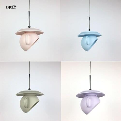 Nordic Bevel Cement cup led pendant lights for dining room restaurant art deco bar coffee store hanging lamp colorful fixtures