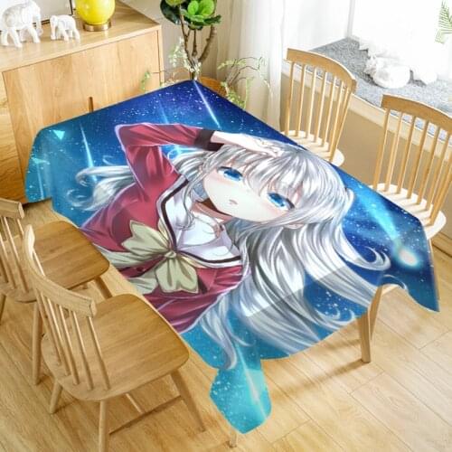 Charlotte Anime Tablecloth Dustproof Dinner Table Cloth Rectangular Wedding Decoration Table Cover Home Textiles