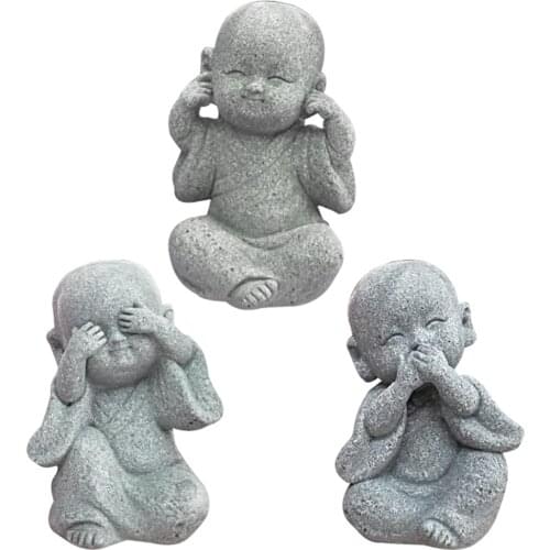 Fengshui Buddha Statues Baby Monk Home Office Miniature Sculptures Outdoor Indoor Decoration Landscape Figurine