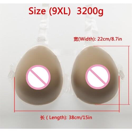 Transsexual Realistic Silicone Breast Forms 3200g/pair Crossdresser Breasts Strap-On Artificial Fake Boobs Conjoined Breast