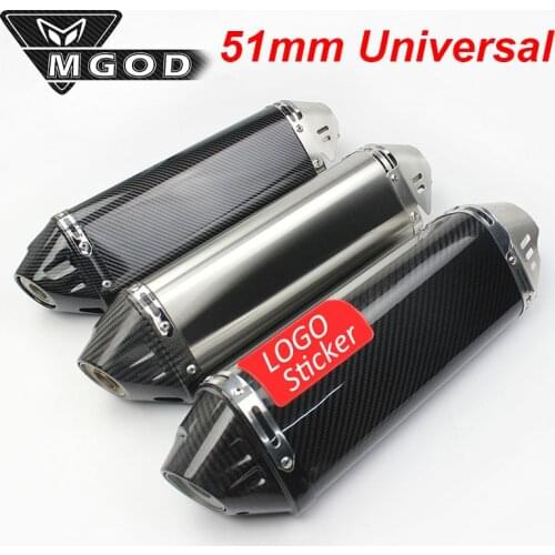 38-51mm Motorcycle Universal Exhaust Muffler Moto Escape Motor Silencer For GSX250R Ninja400 MT09 Z900 DB Killer PitBike Sticker