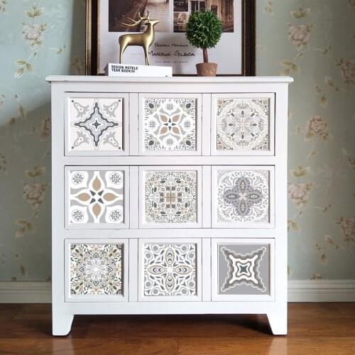 Funlife 15*15cm/20*20cm Retro DIY PVC Waterproof Self adhesive Wall Decals Art Furniture Bathroom Kitchen Tile Sticker TS060