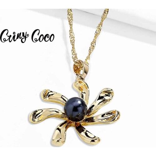 Cring Coco Female Hawaiian Necklaces for Women Flower Choker Collar for Wedding Party Elegant Accessory 2020 Hot Fashion Jewelry