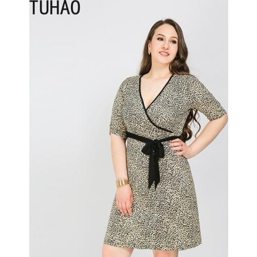 TUHAO 2020 Plus Size 8XL 7XL 6XL 5XL LEOPARD Party Dress mother mom Women Dresses large size female summer Vestidos clothes WM71