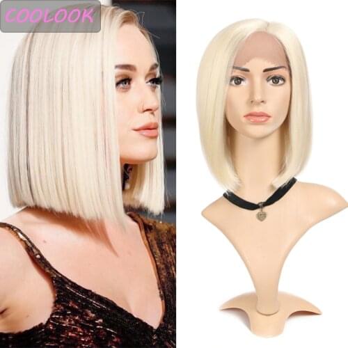 613 Honey Blonde Straight Bob Lace Wig Blonde Short Bob Lace Wigs for Women High Temperature Synthetic Lace Front Wigs Cosplay