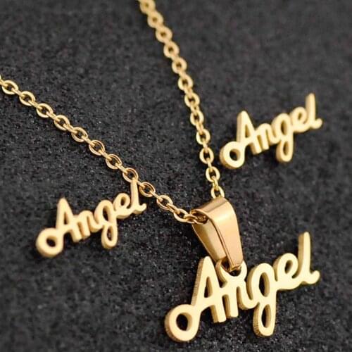 Womens Stainless Steel Necklace Letter Love Undefined Pendant Fashion Custom Steampunk Aesthetics Girlfriend Birthday Gift