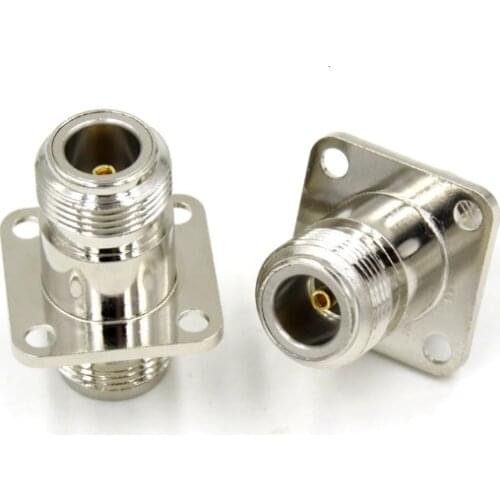 1pc N Female Jack To N Female 4 Hole Flange Panel Mount Plug RF Coaxial Adapters