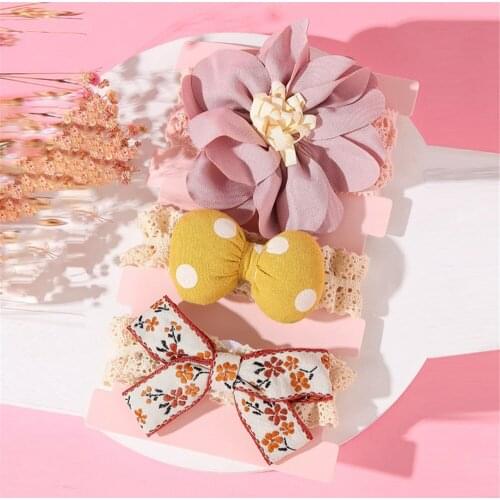 3Pcs Baby Girl Headbands Lovely Newborn Hair Band Cute Baby Bow Flower Elastic Bow Headwear Kids Gift Bebe Girl Hair Accessories