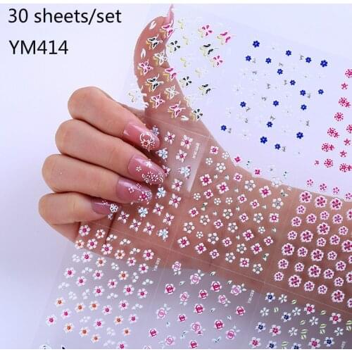 30pcs/set Fashion Nail Applique Small Fresh Student Nail Sticker Non-toxic Pregnant Nail Sticker Child Cartoon Sticker
