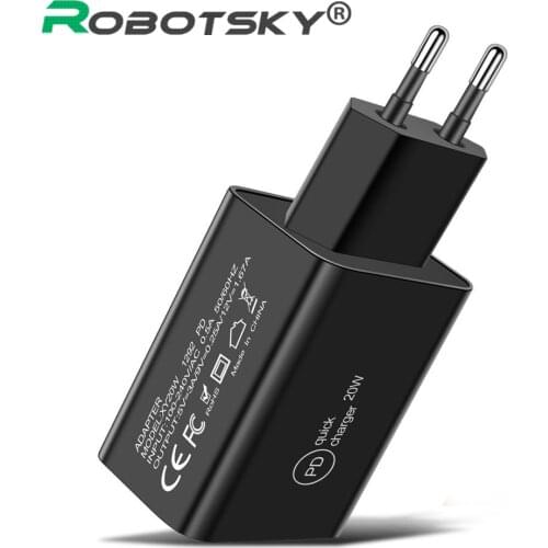 Fast Charger 20W PD Type C Charger Power Adapter EU/US/UK Plug For iphone 12 11 Pro MAX XS Huawei P40 Ipad Pro Samsung Charger