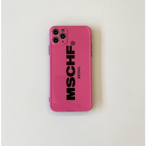 Fashion Pink English Letter Case for iPhone 12 Pro Max Back Phone Cover for 12 Mini 11 Pro Max X XS XR 8 7 Plus SE 2020 Capa
