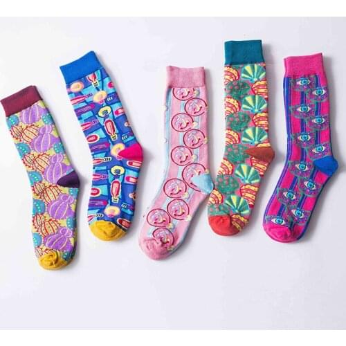 QQ Long Socks for Women Korean Style Cotton Long Socks Cartoon 1Pair Streetwear Funny Women Autumn Winter Breathable
