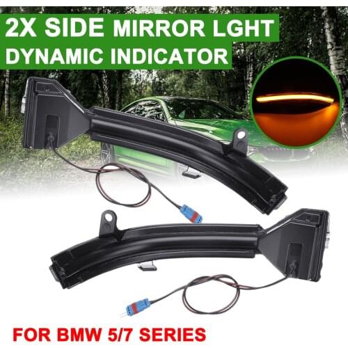For BMW 5/7 Series F10 F11F01-03 1 Pair Led Car Daytime Fog Day Running Lights Rearview Mirror Dynamic Strobe Strip Turn Lamp