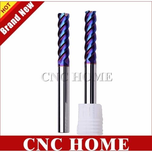 1pc hrc65 4 flutes corner radius end mill tungsten steel carbide cnc router bit 4mm 6mm 8mm 12mm Lengthen metal milling cutters