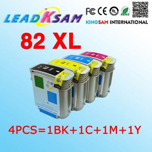 4 pcs 1set ink cartridge compatible for HP82 CH565A C4911A C4912A C4913A Designjet 10ps 20ps 50ps 500ps 500