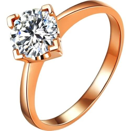 Rose Gold Classic Heart-shaped Womens Rings 925 Sterling Silver Engagement Luxury Wedding Elegant Proposal Exquisite Jewelry