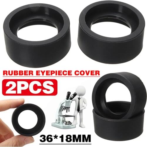 2pcs 36mm Binocular Eyepiece Caps Rubber Flat Angle Eye Cover For 36-38mm Microscopes Telescopes Lab Supplies