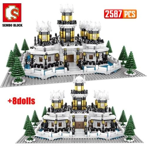 SEMBO 2587Pcs Ancient Chinese Palace Architecture Building Blocks City DIY Traditional Street View Figures Bricks Toys Children
