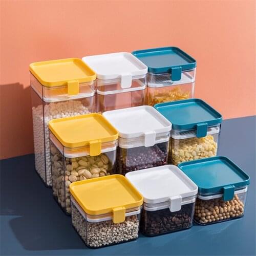 500/1000/1600ML Food Storage Container Plastic Kitchen Refrigerator Noodle Box Multigrain Storage Tank Transparent Sealed Cans