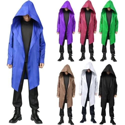 Man Solid Medieval Retro Coat Victoria Steampunk Halloween Cosplay Prince Knight Costume Male Vintage Gothic Style Jacket