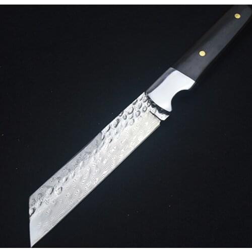 VG10 Damascus Steel Blade Ebony Handle Tanto Japan Tactical Hunting Kitchen Knife Outdoor Camping EDC Chinese Chef Knives Fruit