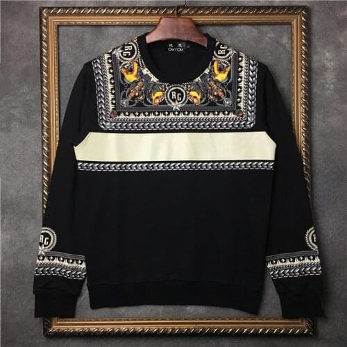 DUYOU Mens Hoodies no Hood Winter Warm Thick Outwear Striped Black Letter Printed Sweatshirts Male DY5645