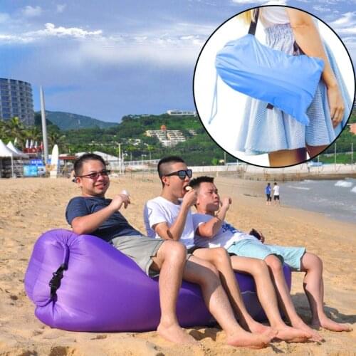 Camping Inflatable Sofa Lazy Bag Portable folding chair Sleeping Bag Air Bed Inflatable Sofa Lounger Trending Beach Bag