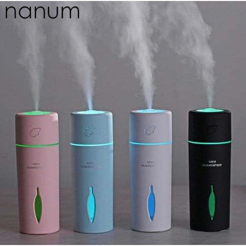 New Car Essential Oil Diffuser Mini Ultrasonic Leaf Humidifier LED Night Light USB Aromatherapy Fogger Air Freshener