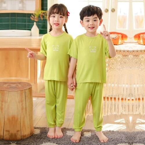 New Summer Baby Cotton Pyjamas Sets Children Casual Cartoon Short Sleeve Long Pant 2PCS for Boys Girls Nightwear Homeclothes