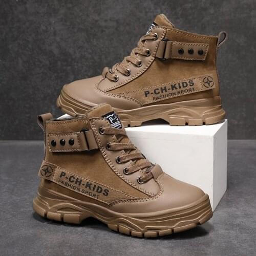 New Winter Children Boots Warm Plush Boys Casual Booties Girl Walking Exercise High Top Kids Ankle Botas Non-Slip Tenis Infantil